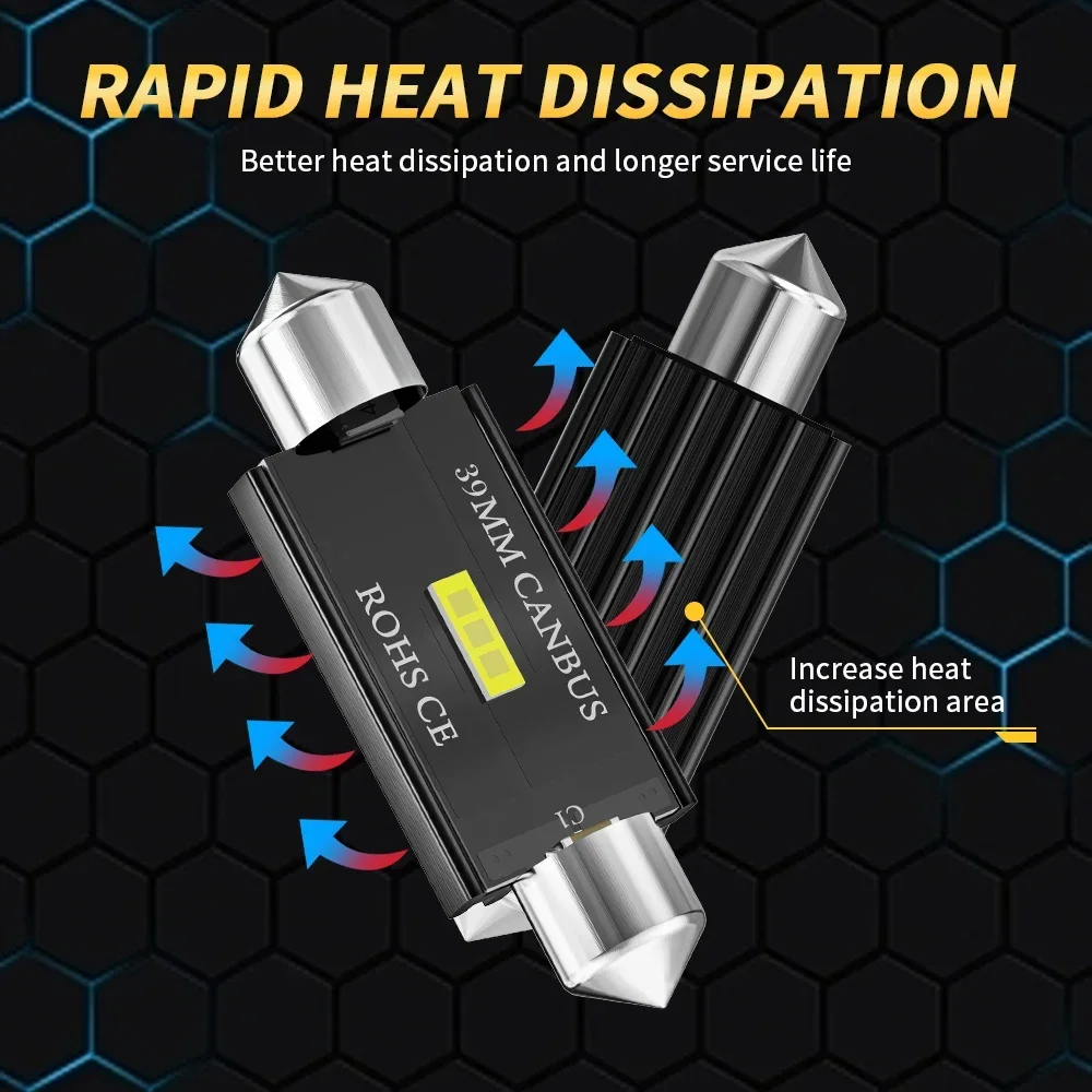 2x C5W LED CSP 1860 Сигнальная лампа Canbus Лампа 31 мм 36 39 41 Фестонный светильник C10W