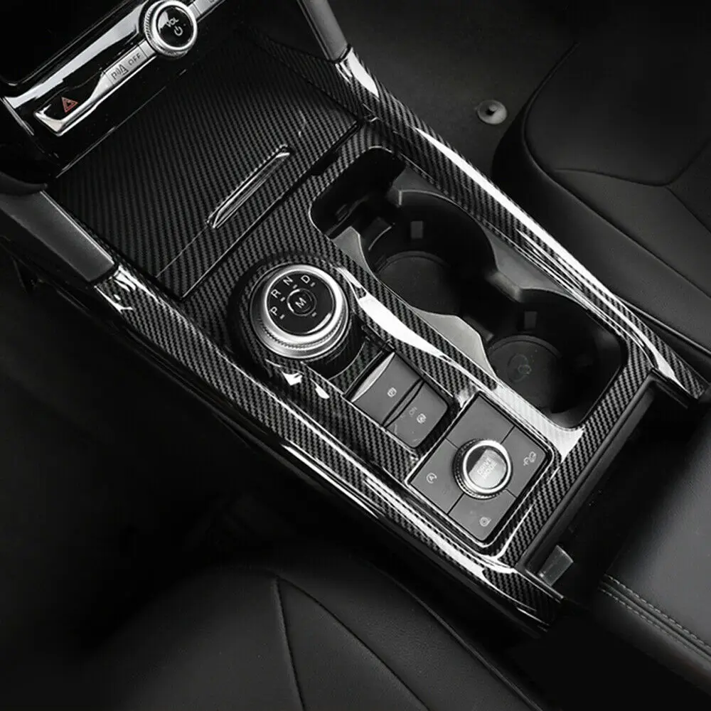 

2* LHD Carbon Fiber Look Gear Shift Box Panel Cover For Ford Explorer 2020-2022