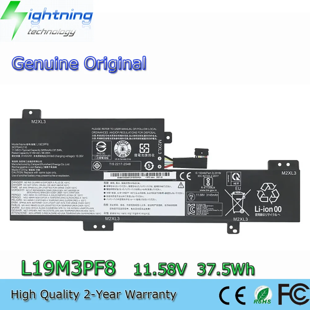 Фото Новый оригинальный аккумулятор L19C3PF8 L19M3PF8 OEM для Lenovo Flex 3-11IGL05 SB10X02592 №1