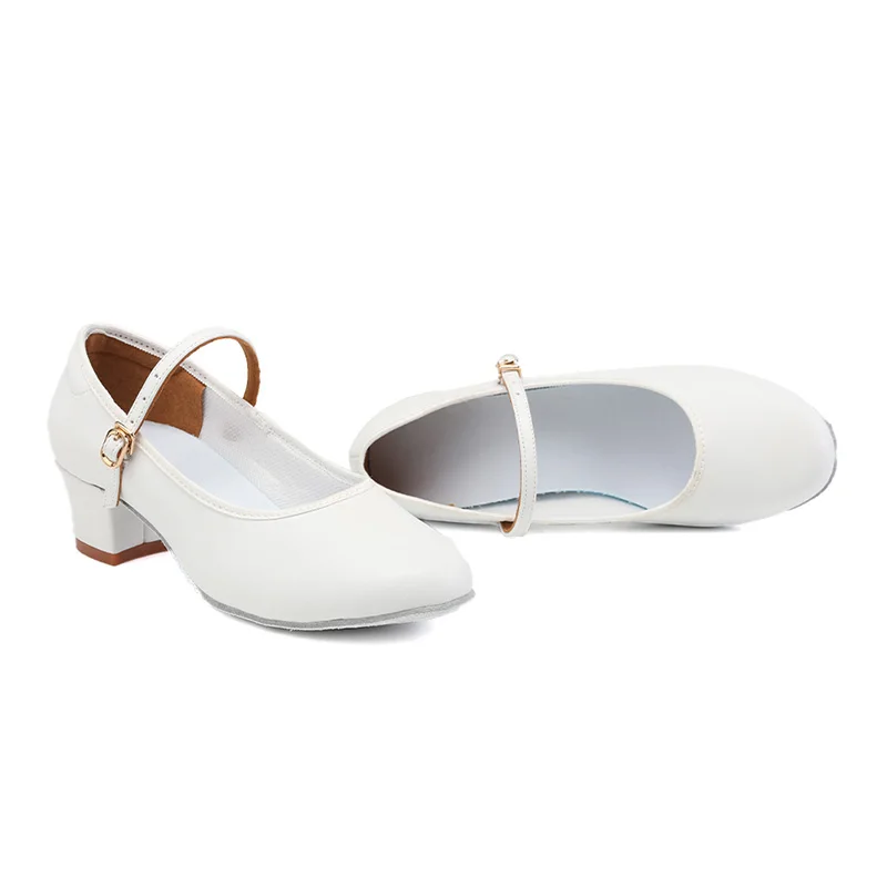 Latin Ballroom Dance Shoes for Women 4 CM Heel Closed Toe Modern Salsa Dance Teaching Performance Dancing Shoes