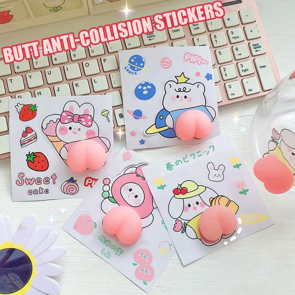 

Мини-наклейки на дверь автомобиля, милые 3D мягкие большие стыки, противоударные силиконовые наклейки для автомобиля, двери, телефона, декор...