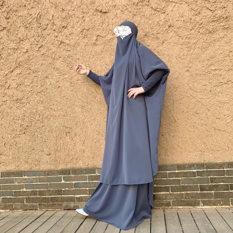 Eid модное платье с капюшоном одежда Jilbab Abaya длинное Khimar полным покрытием