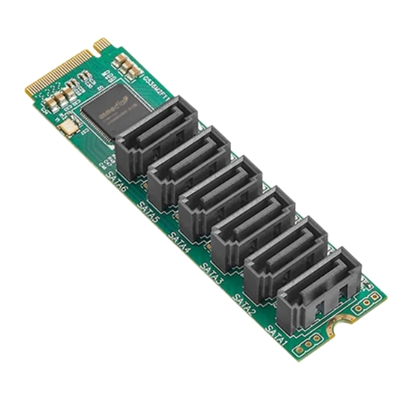 Карта расширения M.2 на 6-портовый SATA3.0 6G Ключ M NVME NAS для жесткого диска |