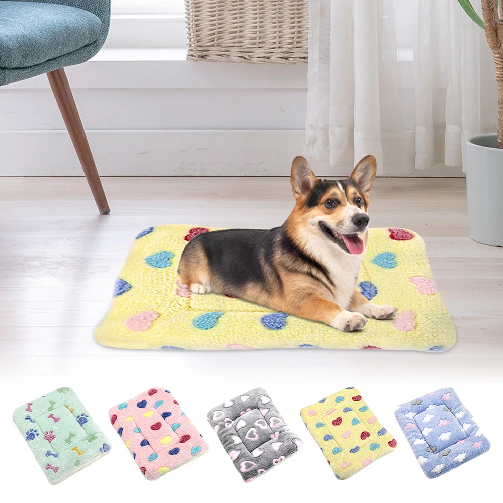 

Flannel Thickened Pet Soft Fleece Pad Dog Cat Blanket Bed Mat For Puppy Chihuahua Cushion Keep Warm Sleeping Cover Pets Supplies