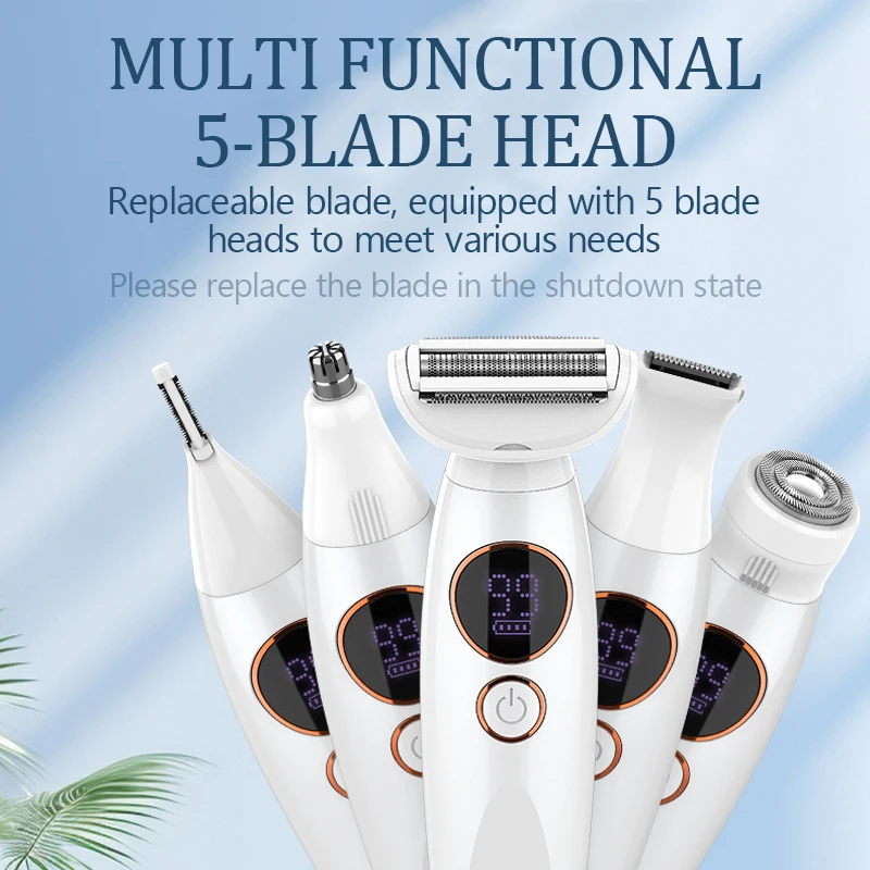 Женское устройство для удаления волос триммер пять в одном подходит сухого и