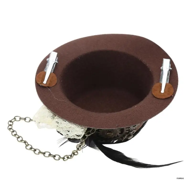 Женский мини-цилиндр в стиле стимпанк антикварная цепочка с цветочным рисунком