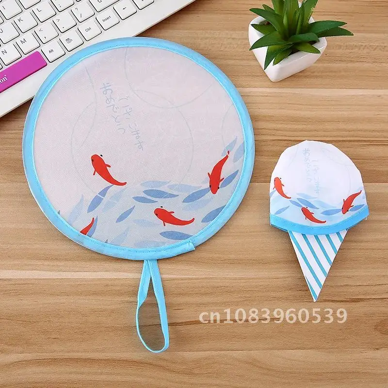 1 шт. Портативный японский складной мини-Веер мультяшный Карманный тканевый веер