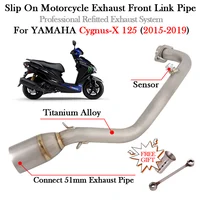 Slip On For YAMAHA Cygnus-X 125 125cc 2015 - 2019 Motorcycle Exhaust Titanium Alloy Front Link Pipe Escape Moto Muffler Scooter