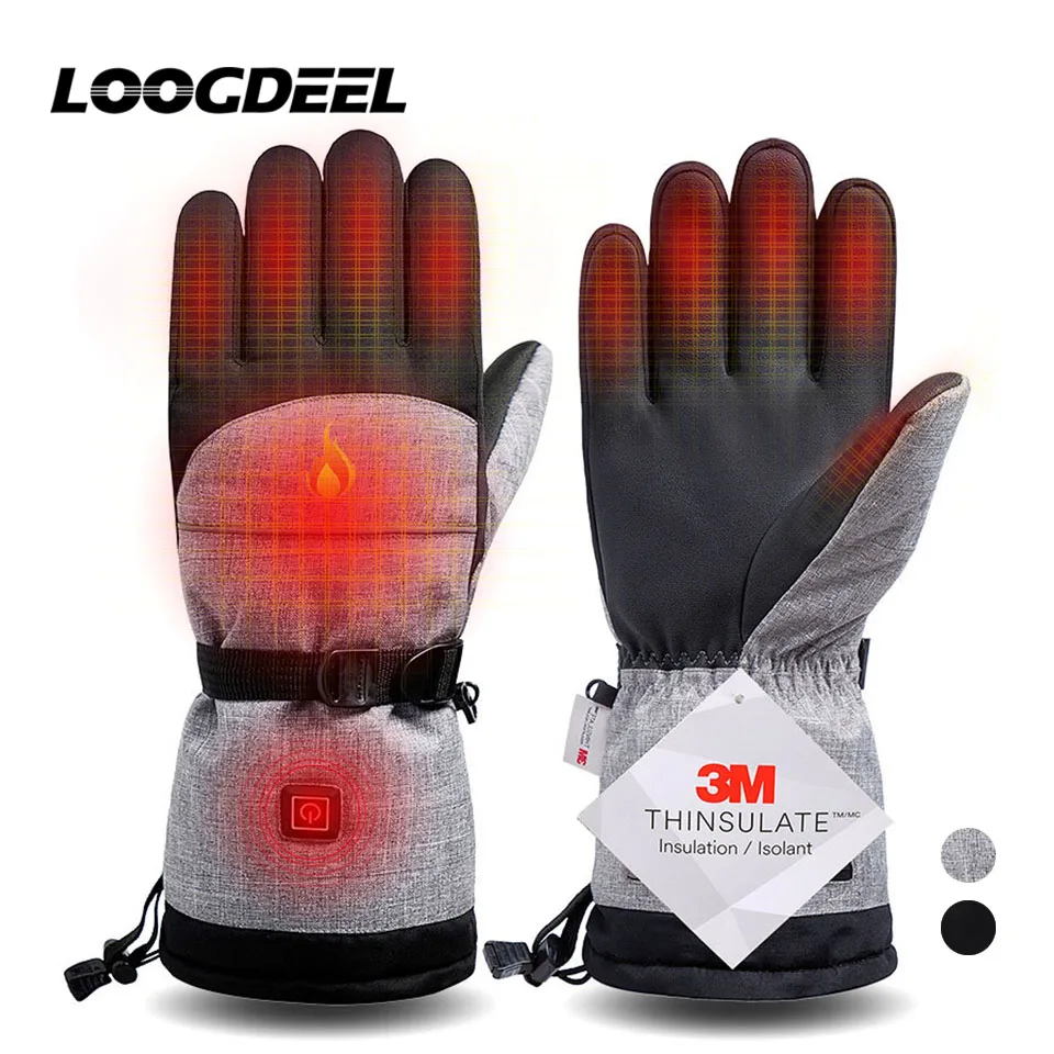 

LOOGDEEL Winter Warmth Electric Thermal Gloves Waterproof Windproof Snowboard Cycling Motorcycle Bicycle Ski Heating Hand Warmer