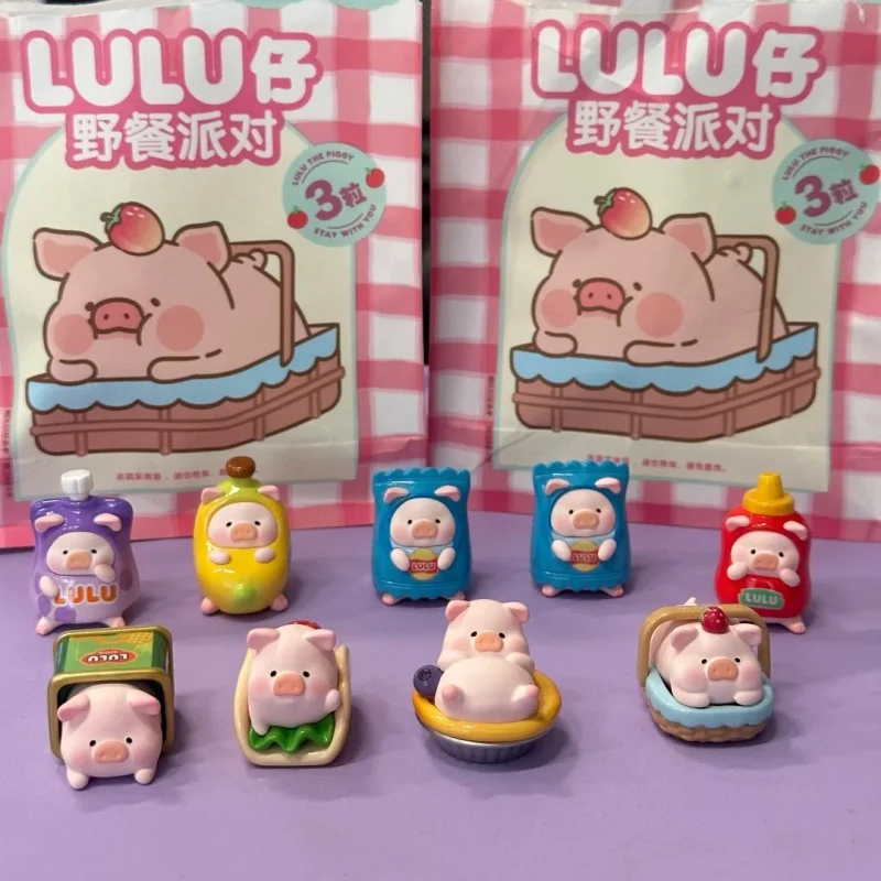 Фото Новая оригинальная серия Lulu The Piggy для пикника, слепая сумка, кавайные настольные украшения, подарки для девочек, модные игрушки, милые коллекционные предметы №3
