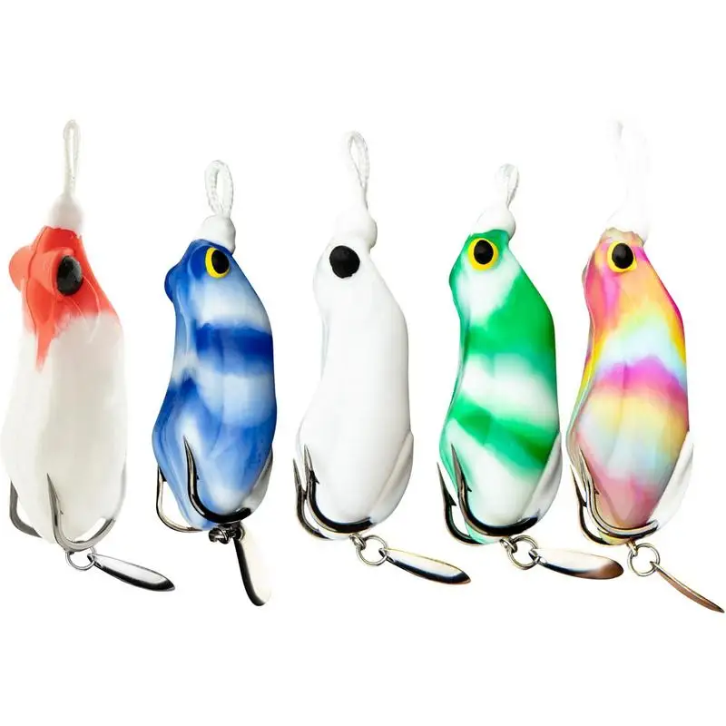 

Frog Type Fishing Lures Silicone Thunder Fishing Lure Frog Soft Bait For Bass Pike Double Hook Topwater Frog Swimbait For Fish
