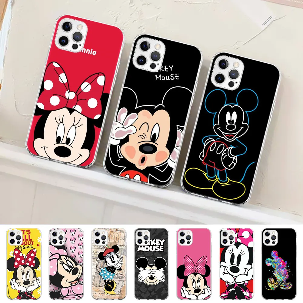 Чехол «Минни Маус» для Apple iPhone 11 13 14 Pro Max, прозрачный чехол из ТПУ для телефона с изображением героев мультфильма Fudna для 12 mini SE 2020 XR X XS 7 8 Plus 5 5s 6 6s