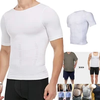 mens body shaper slimming shirt tummy vest thermal compression base layer slim muscle short sleeve shapewear daily dbreathable