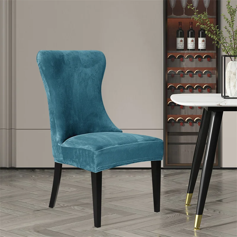 1/2/4/6Pcs Thick Chair Cover Washable Elastic Winter Warm Velvet Protector Case Kitchen Restaurant Housse De Chaise Solid - купить по