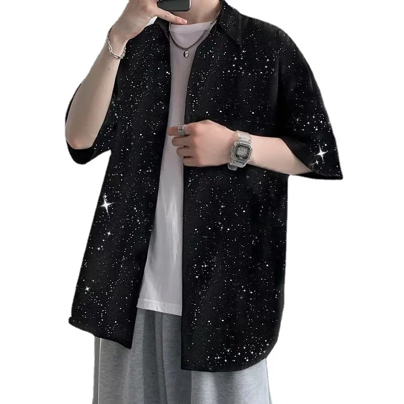 Men's Solid Color Shirts 2022 Summer Fashion Korean Style Men Short Sleeve Shirt Casual Harajuku Oversize Tops Male Clothing E22