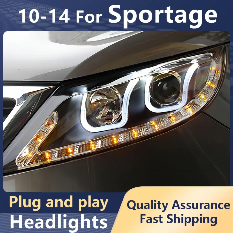 

Car Styling Headlights For KIA Sportage 2010-2014 LED DRL Dynamic Turn Signal Bi-xenon Lens Head Lamp Auto Accessories