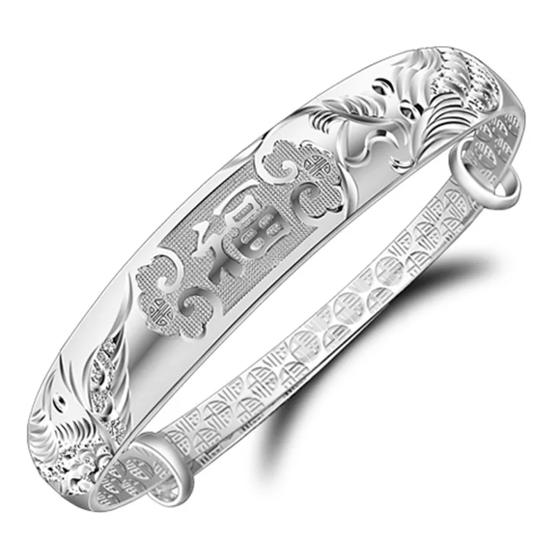 

Dragon Blessing Bracelet Female Resizable Bangle Lady Girl Gift with Delicate Box