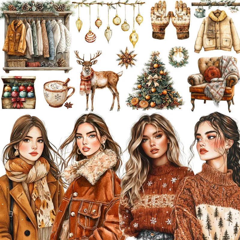 Модные зимние наклейки для девочек рукоделия и скрапбукинга детские игрушки