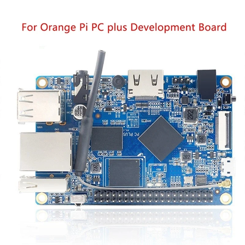 For Orange Pi PC Plus H3 1GB DDR3+8GB EMMC Development Board+Case+Cooling Fan+Heat Sink+HD Cable+Power Supply