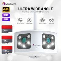 Dual Lens Outdoor Wifi Security Camera 5MP/6MP Ultra Wide Angle 165° Ip Cctv Mini Video Protection Surveillance Cameras