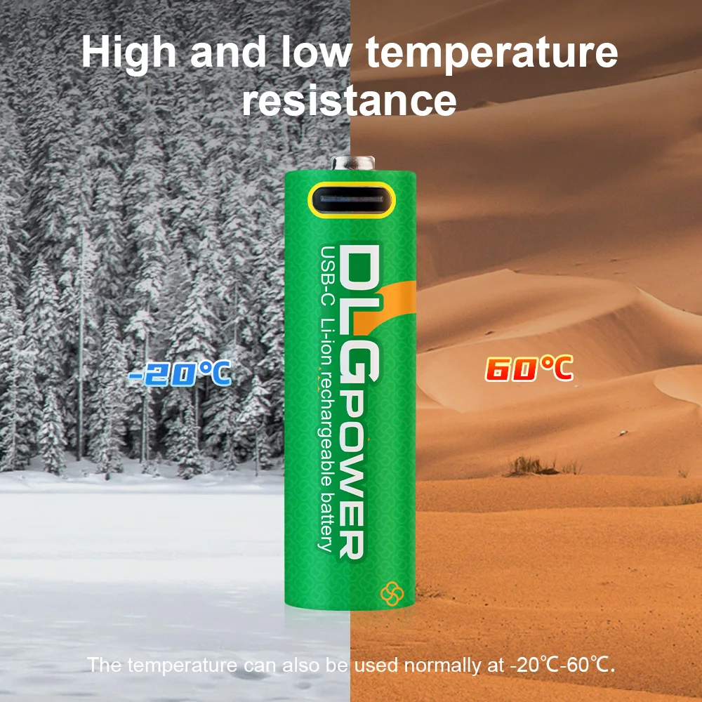 Фото Аккумулятор DLGpower USB 1.5V 4100mWh AA, литиевый перезаряжаемый аккумулятор 4100mWh для фонарика, микрофона, электрических игрушек, мыши, клавиатуры №2