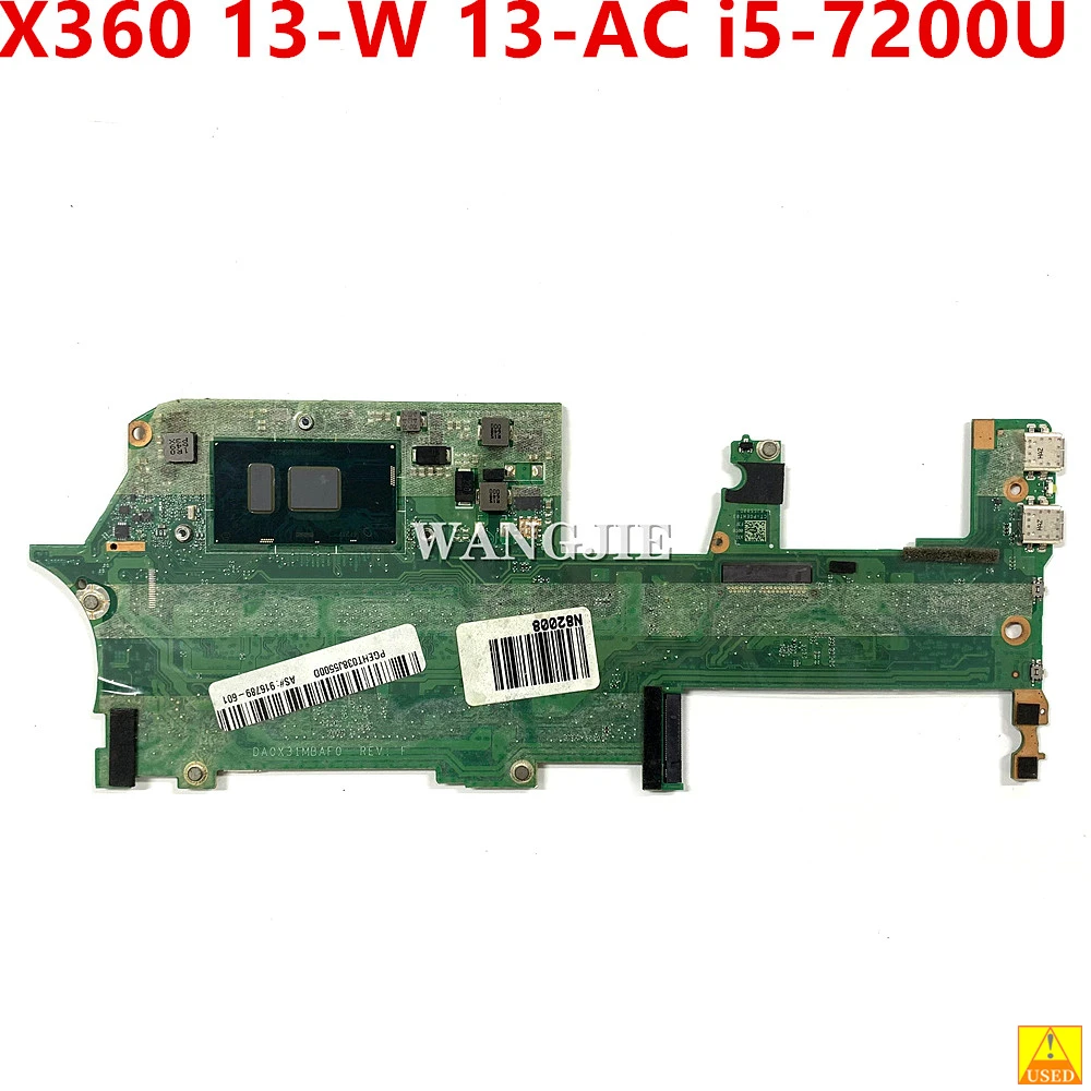 

Used For HP Spectre X360 13-W 13-AC Laptop Motherboard With i5-7200U CPU 4GB RAM DA0X31MBAF0 100% Full Tested