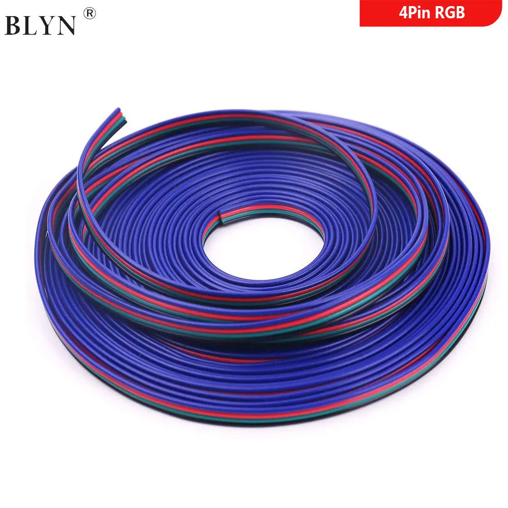 4-контактный провод RGB, проводные шнуры 22AWG, 5 м, 10 м, 50 м, 100 м, удлинительный кабель, светодиодный сварочный провод, луженая медь для 3528 5050 RGB светодиодной ленты