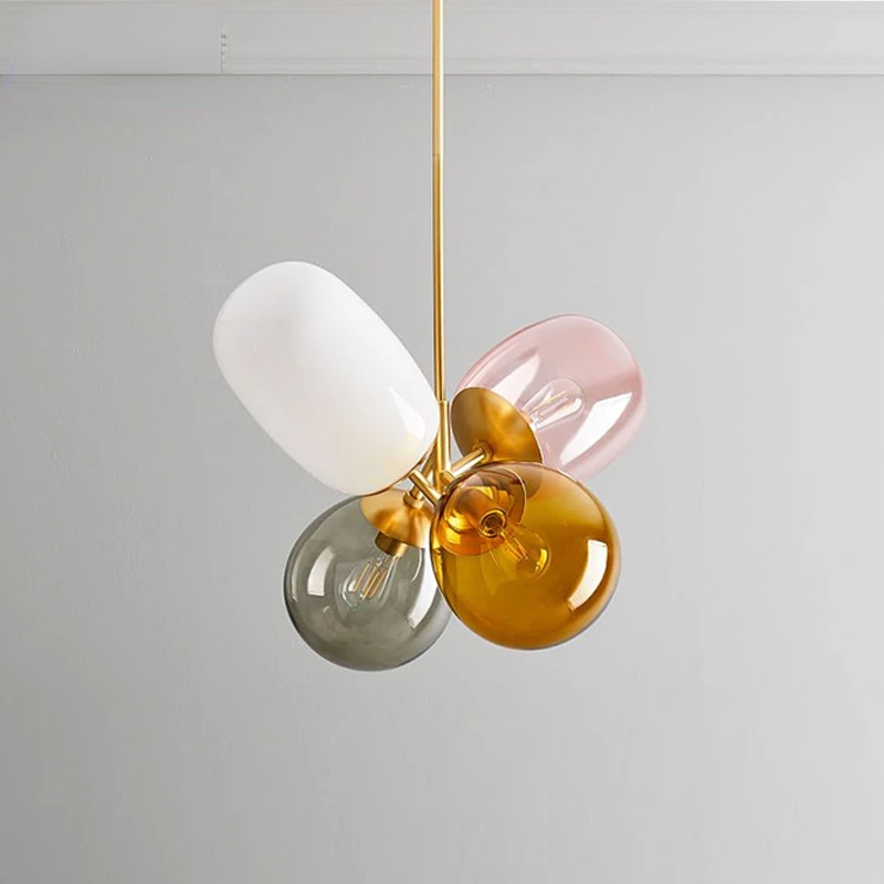 

Nordic Art Children's Room Chandelier Simple Modern Creative Restaurant Bar Stained Glass Girl Princess Bedroom Light