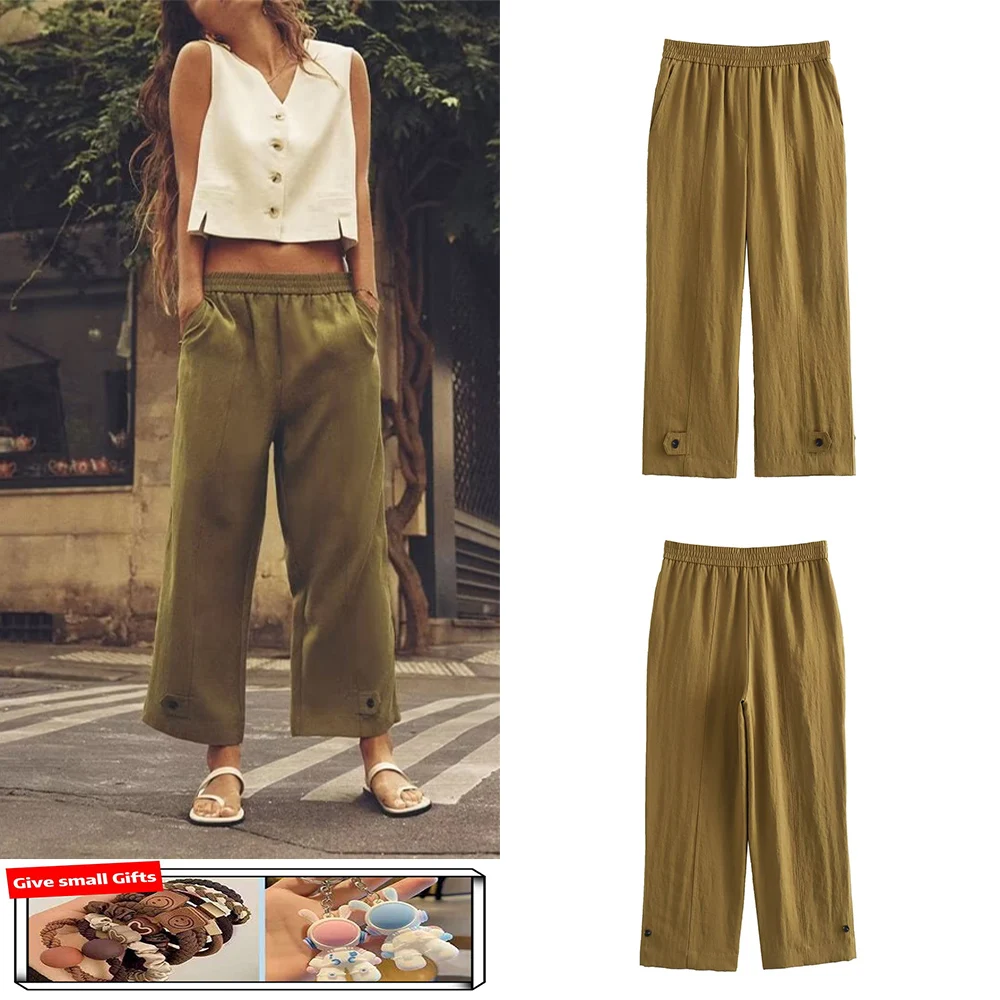 

Осенние новые женские универсальные повседневные брюки прямые брюки с завышенной талией с ремешками и леггинсами