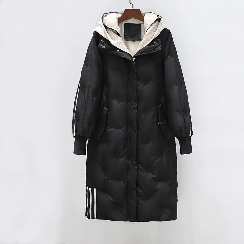 Women Long Hooded Down Jacket Women's Winter Clothing Parka Warmth Free Shipping White Duck Down Jacket Snow Clothing Korean New