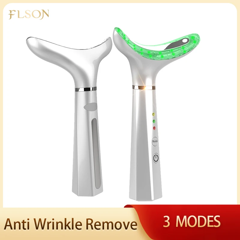 

Neck Face Beauty Device 3 Colors LED Photon Therapy Skin Tighten Reduce Double Chin Anti Wrinkle Remove Skin Care Tools