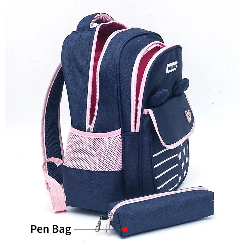 High-capacity Grade 3-6 Primary Children Cute Bear Backpacks 2022 New Girls Boys Fashion All-match Schoolbags with Pen Bag Hot