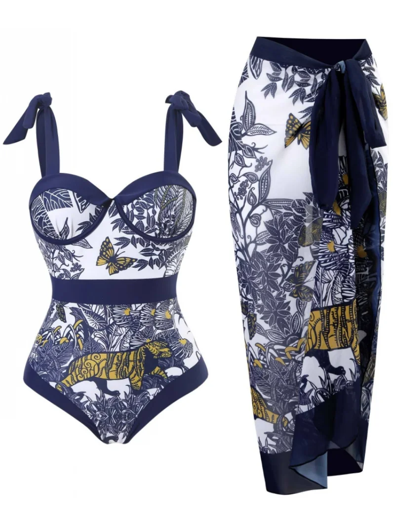 Two Piece Sets Beach Swimsuit Cover-up 2023 Summer Women Clothes Tops Bodysuits And Skirt Fitness Skinny Outfit 2 Piece Suit