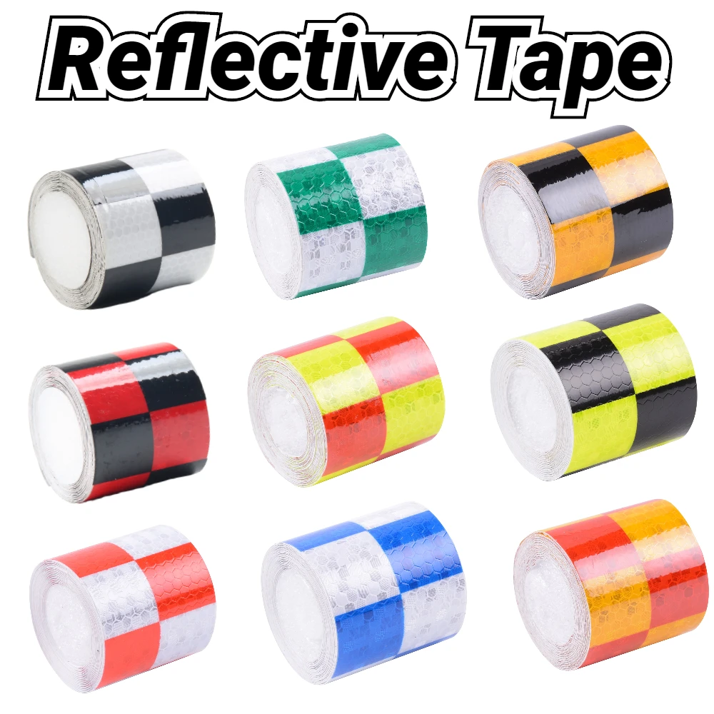 

Светоотражающая лента, велосипедная светоотражающая лента, защитная лента, в клетку 2 дюйма * 100 см, высокая вязкость, водонепроницаемость, у...