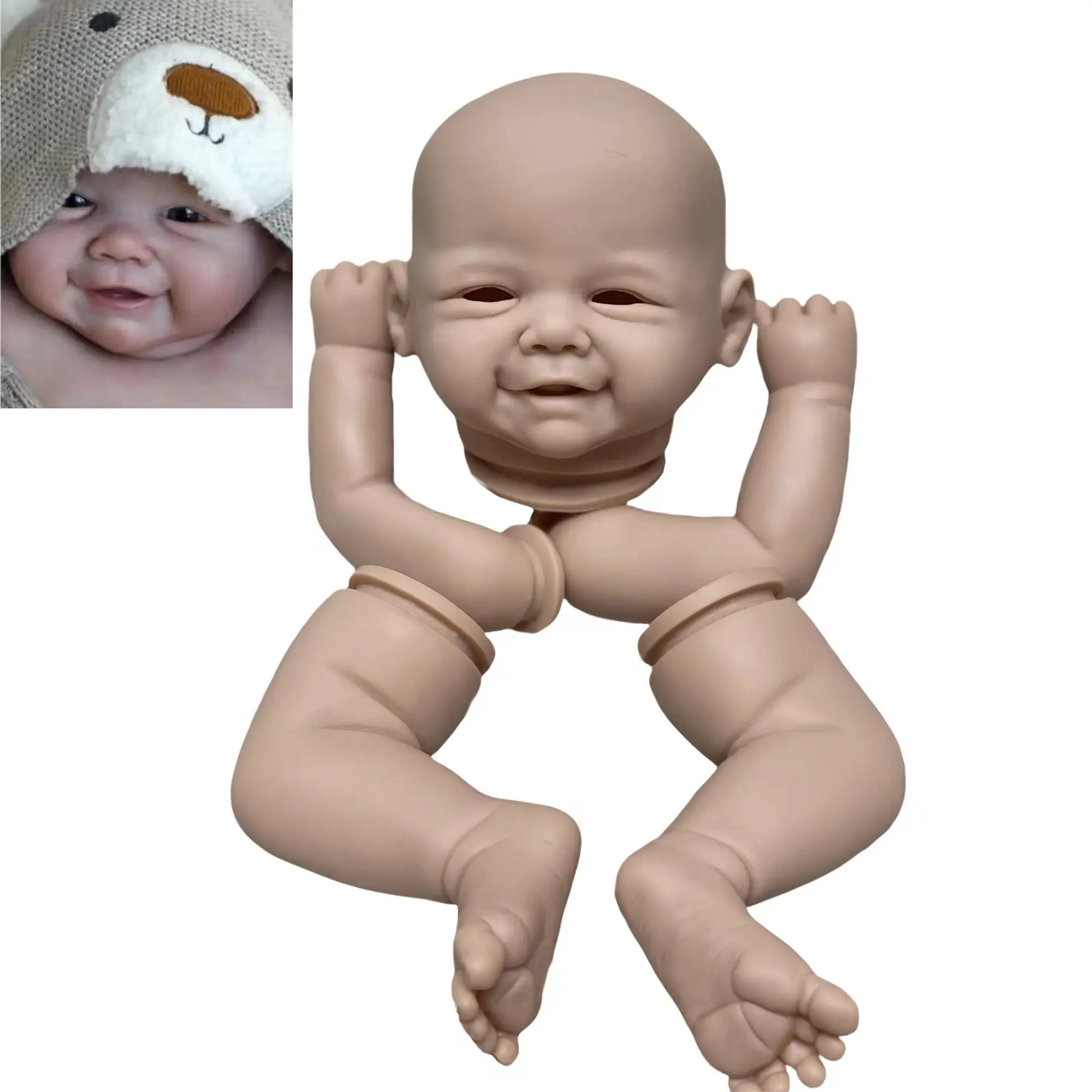 Цена 18 дюймовый комплект для новорожденных, Реалистичная окрашенная/Неокрашенная кукла-смайлик «сделай сам», набор для новорожденных