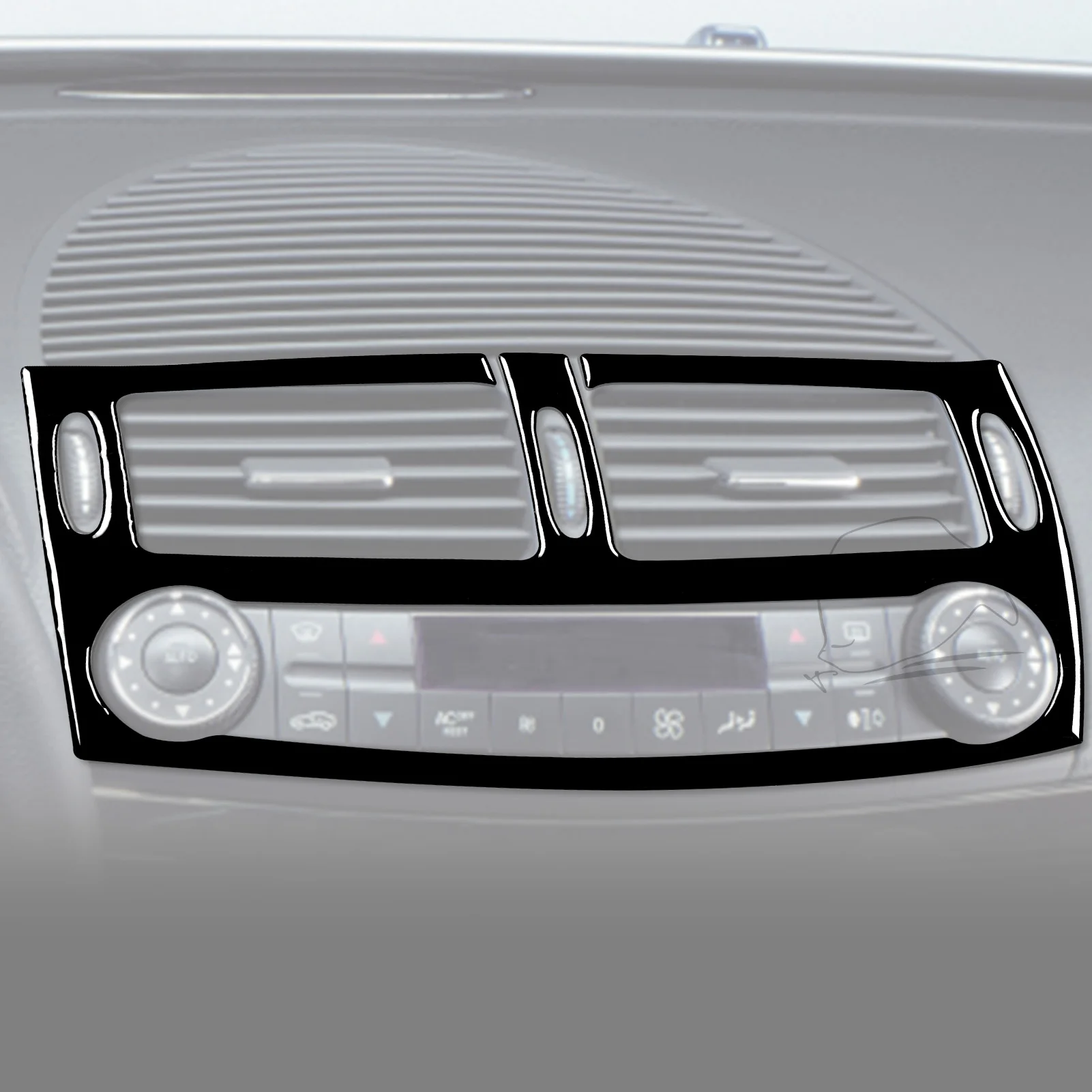 Фото Для Mercedes Benz E-Class W211 03-09 Piano Black кондиционер воздуха с центральным управлением выход отделка полоса аксессуары для интерьера наклейка №4