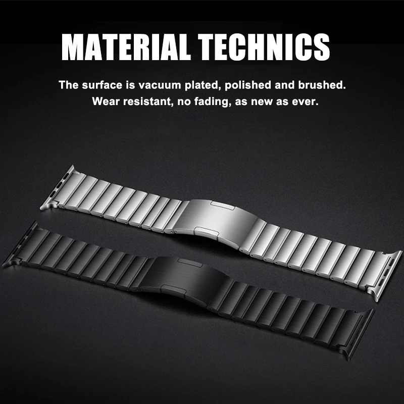 Luxury Titanium Alloy Band for Apple Watch Ultra 49mm 8 7 45mm 41mm Strap Link Bracelet for iWatch Series 6 5 4 3 SE 44mm 42mm