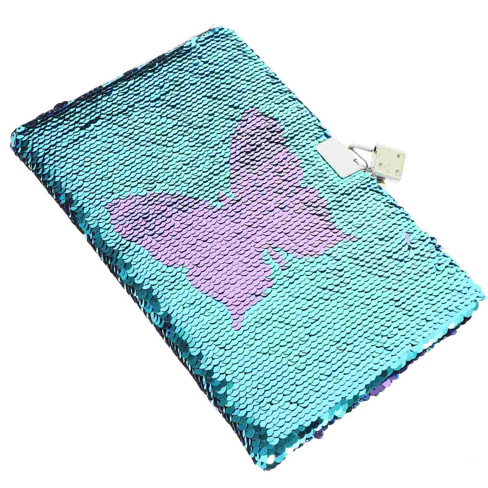 

Lock Sequin Notebook Student Kids Decor Agenda Planner Sequins Lovely Scrapbook Secret diary for Children's notebooks gifts lot