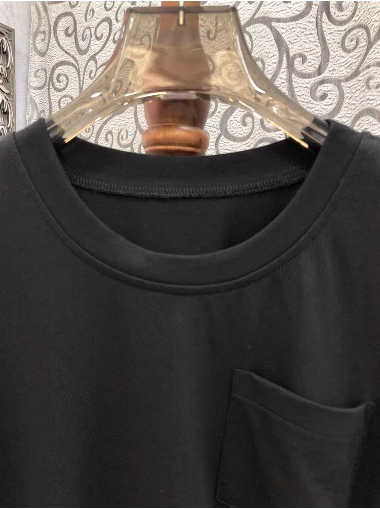 Женское платье-футболка в полоску длинное с коротким рукавом стиле пэчворк лето