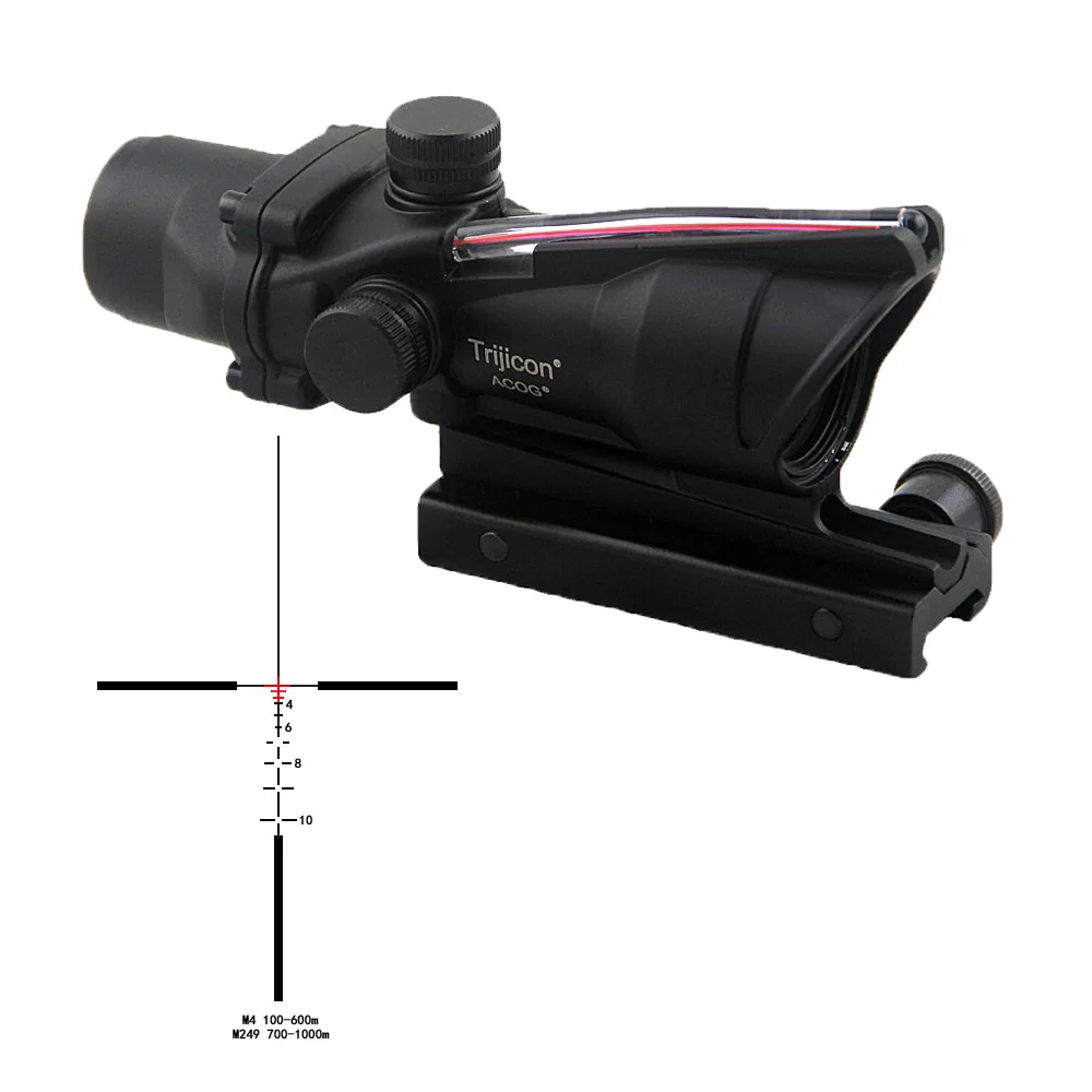 

Trijicon ACOG 4X32 Fiber Optics Red Illuminated Hunting Riflescope Red Fiber Tactical Optical Sight