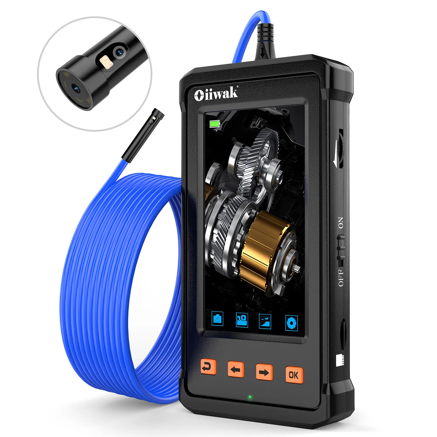 

Oiiwak 1080P Dual Lens Endoscope Camera 4.3in IPS Screen Borescope 8mm Lens IP67 Snake Camera For Car Wall Sewer Pipe Drain