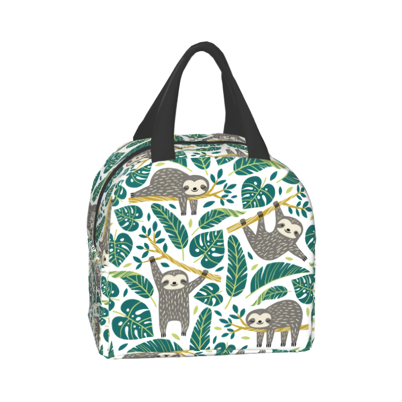 

Sloth Palm Tree Leaf Portable Insulated Lunch Bag Waterproof Cute Animal Hanging In The Trees Tote Bento Bag Lunch Tote Imiss