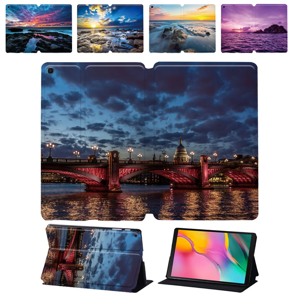 

For Samsung Galaxy Tab A A6 10.1 2016 Cover Tab S4 S5e S6 10.5 Tab S6 Lite 10.4 Tab S7 Funda Leather Tablet Case View Print