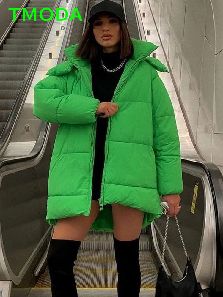 Парка женская зимняя на молнии с хлопковой подкладкой и капюшоном | Женская