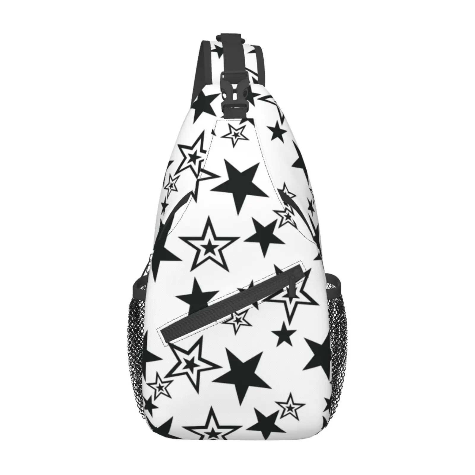 

Black and White Star Sling Bag for Women Men Star Print Crossbody Shoulder Bags Casual Backpack Chest Bag Travel Hiking Outdoor