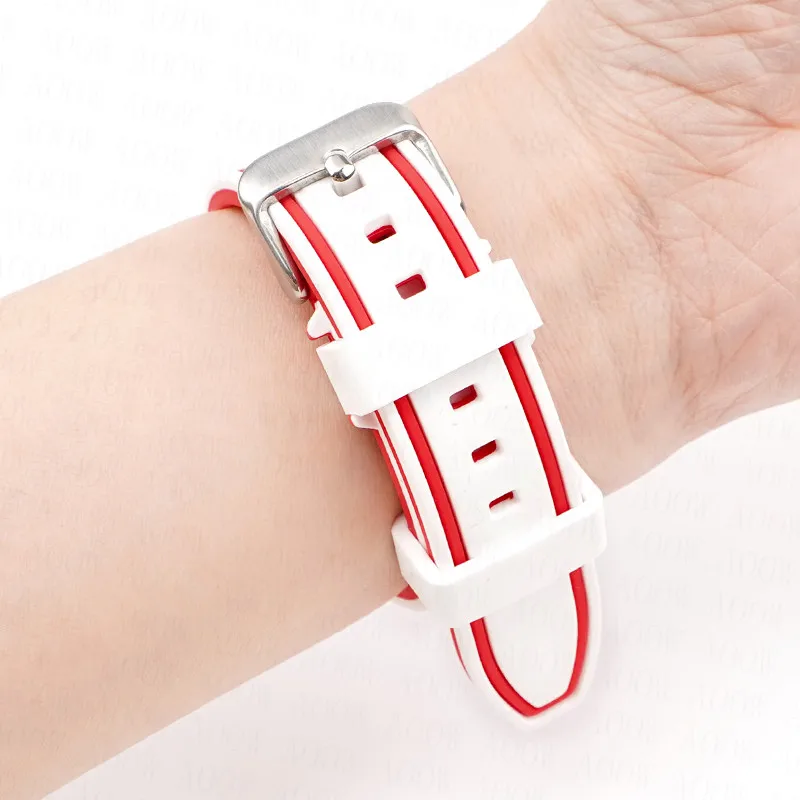 Спортивный Силиконовый Ремешок Для Часов Omega X Swatch Быстросъемный Двухцветный