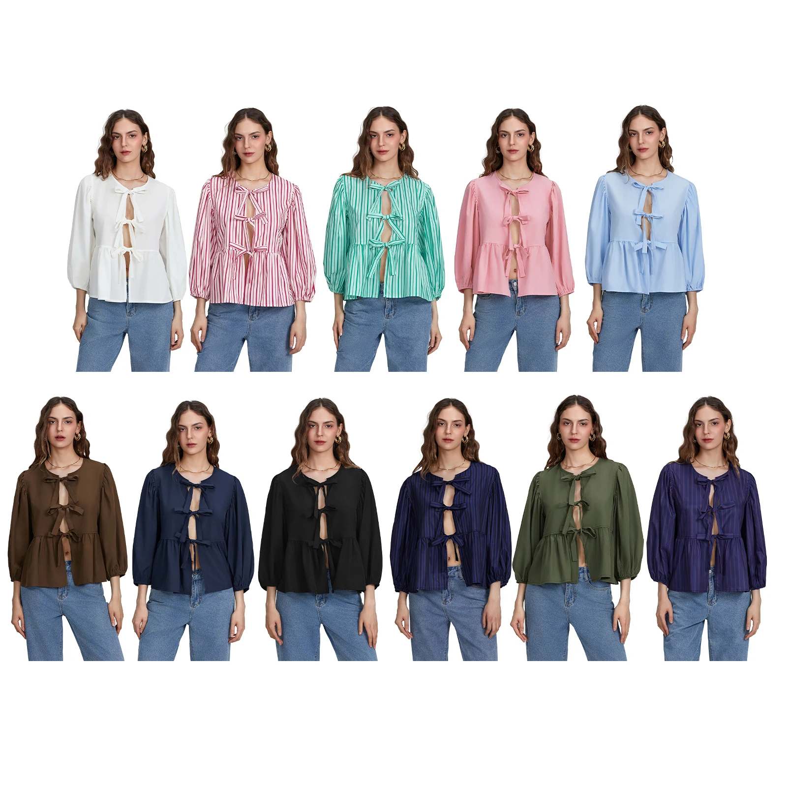 Женские базовые Топы с завязкой спереди повседневная однотонная Свободная