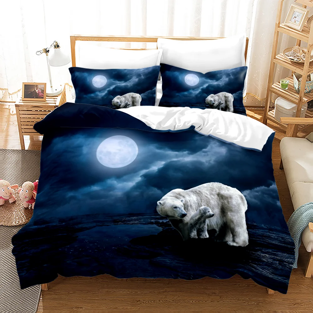

Polar Bear Pictures Bedding Set Quilt Cover Home Bedroom Decor Queen King Size Duvet Cover Set Pillowcase Bedding Set
