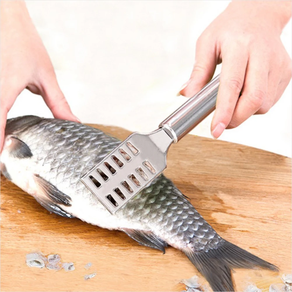 

Portable Fish Scale Brush Scraper Practical Stainless Steel Sliver Fish Scale Device Kitchen Household Seafood Gadgets