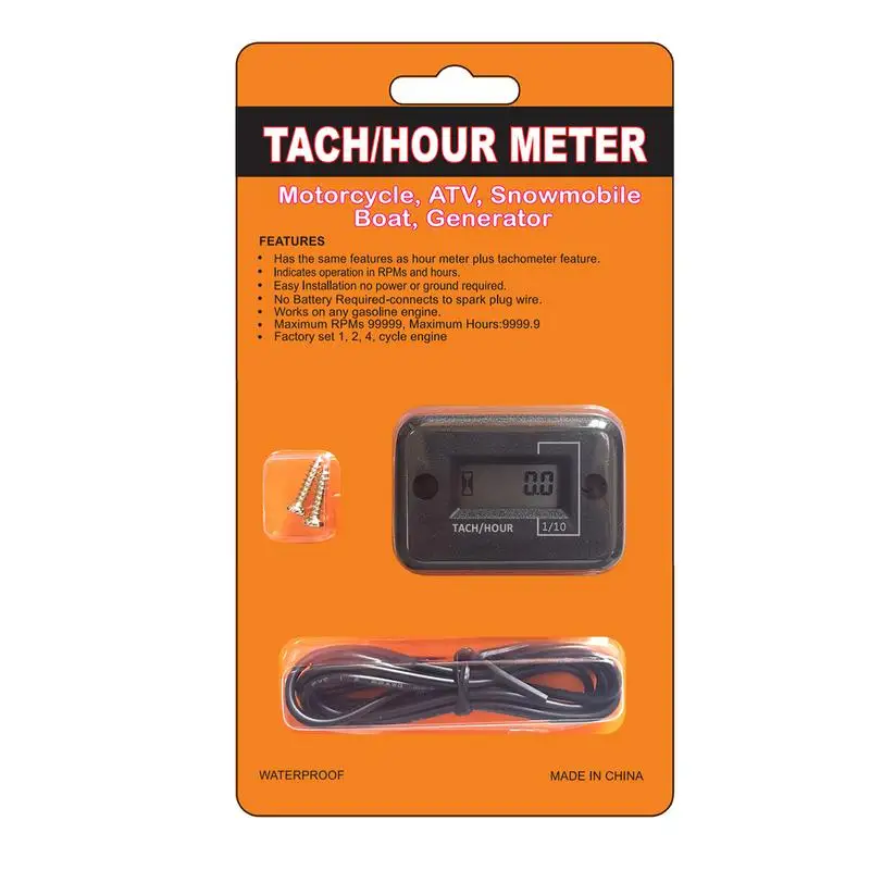 

Digital Tach Hour Meter Inductive Tachometer Hour Meter 2 Or 4 Strokes LCD Display Waterproof RPM Tachometers And Hour Meters